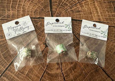 Papierperlen mit 925erSilber-Ösen, passend für Pandora, Trollbeads oder Elfbeads