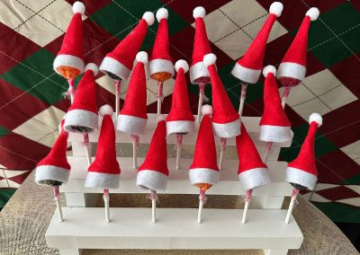 Lollies mit Weihnachtsmützen